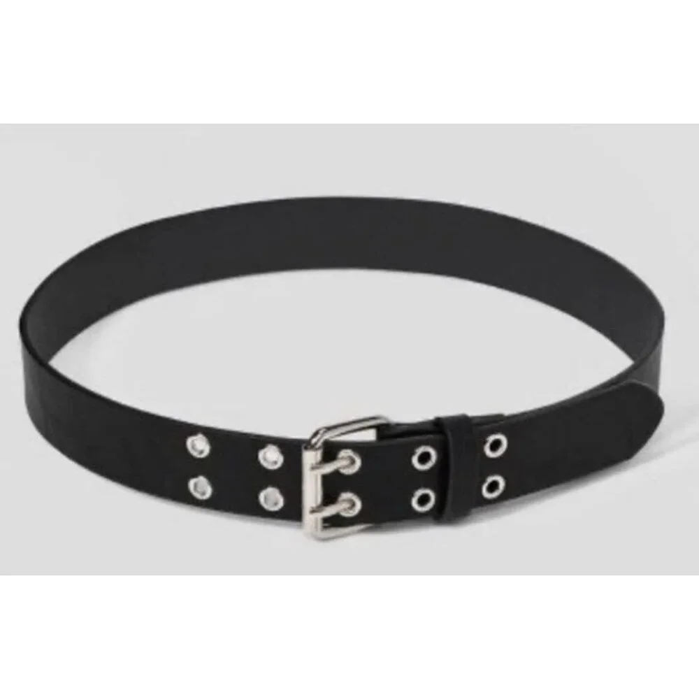 3(PACK) New Target Art Class Kids Black Belt with Silver Buckle & Grommets Size